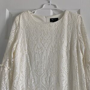 NWOT RN Studio Off white lace women shift summer dress size 14